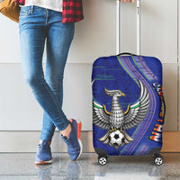 Uzbekistan Football Luggage Cover Modern Glitch Art Style Huma Bird
