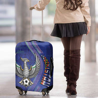 Uzbekistan Football Luggage Cover Modern Glitch Art Style Huma Bird