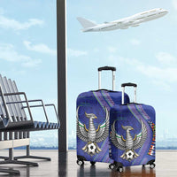 Uzbekistan Football Luggage Cover Modern Glitch Art Style Huma Bird