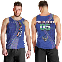 Custom Uzbekistan Football Men Tank Top Modern Glitch Art Style Huma Bird