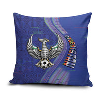 Uzbekistan Football Pillow Cover Modern Glitch Art Style Huma Bird