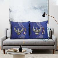Uzbekistan Football Pillow Cover Modern Glitch Art Style Huma Bird