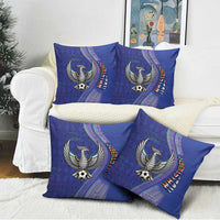 Uzbekistan Football Pillow Cover Modern Glitch Art Style Huma Bird