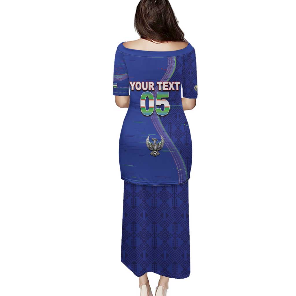 Custom Uzbekistan Football Puletasi Modern Glitch Art Style Huma Bird