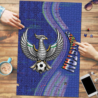 Uzbekistan Football Puzzle Modern Glitch Art Style Huma Bird