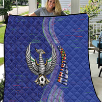 Uzbekistan Football Quilt Modern Glitch Art Style Huma Bird