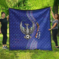 Uzbekistan Football Quilt Modern Glitch Art Style Huma Bird