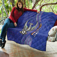 Uzbekistan Football Quilt Modern Glitch Art Style Huma Bird