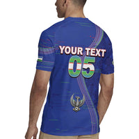 Custom Uzbekistan Football Rugby Jersey Modern Glitch Art Style Huma Bird