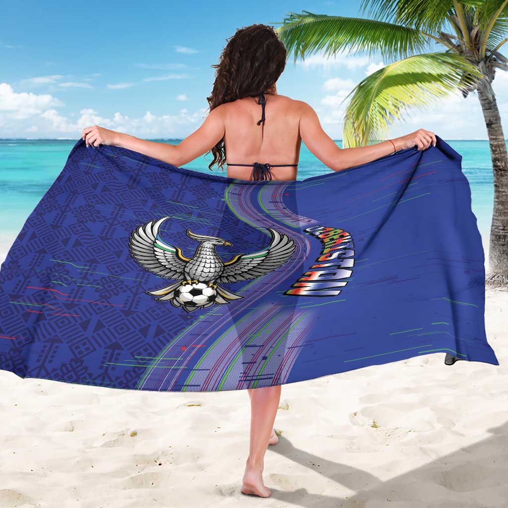 Uzbekistan Football Sarong Modern Glitch Art Style Huma Bird