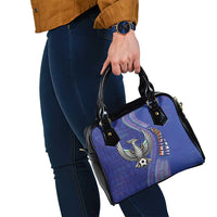 Uzbekistan Football Shoulder Handbag Modern Glitch Art Style Huma Bird