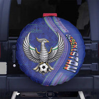 Uzbekistan Football Spare Tire Cover Modern Glitch Art Style Huma Bird