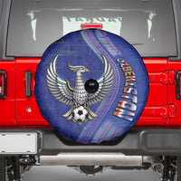 Uzbekistan Football Spare Tire Cover Modern Glitch Art Style Huma Bird