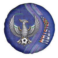 Uzbekistan Football Spare Tire Cover Modern Glitch Art Style Huma Bird
