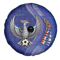 Uzbekistan Football Spare Tire Cover Modern Glitch Art Style Huma Bird
