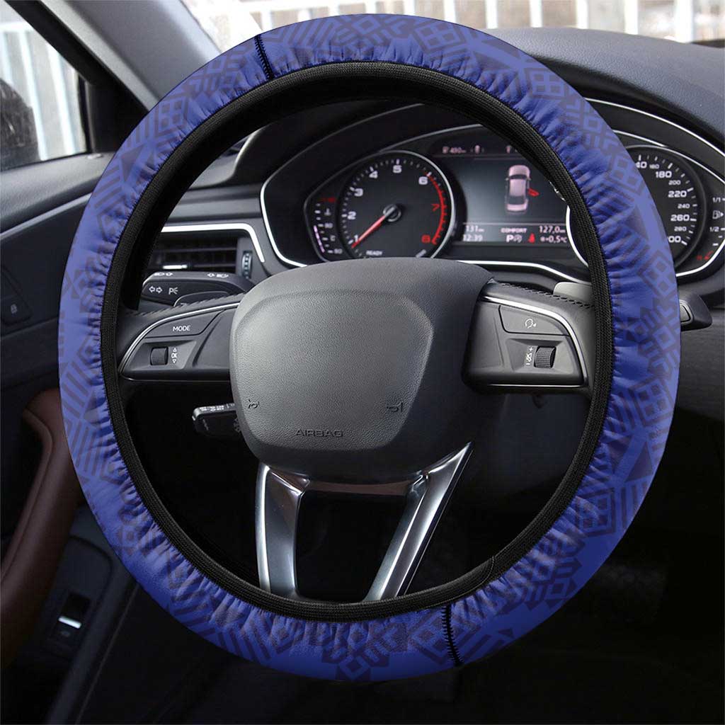 Uzbekistan Football Steering Wheel Cover Modern Glitch Art Style Huma Bird