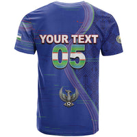 Custom Uzbekistan Football T Shirt Modern Glitch Art Style Huma Bird