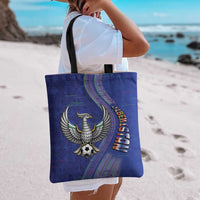Uzbekistan Football Tote Bag Modern Glitch Art Style Huma Bird