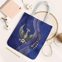 Uzbekistan Football Tote Bag Modern Glitch Art Style Huma Bird