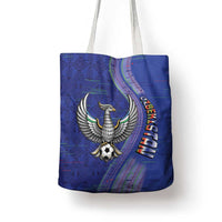 Uzbekistan Football Tote Bag Modern Glitch Art Style Huma Bird