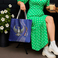 Uzbekistan Football Tote Bag Modern Glitch Art Style Huma Bird
