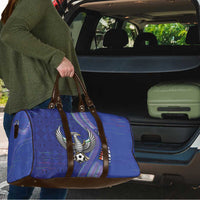 Uzbekistan Football Travel Bag Modern Glitch Art Style Huma Bird