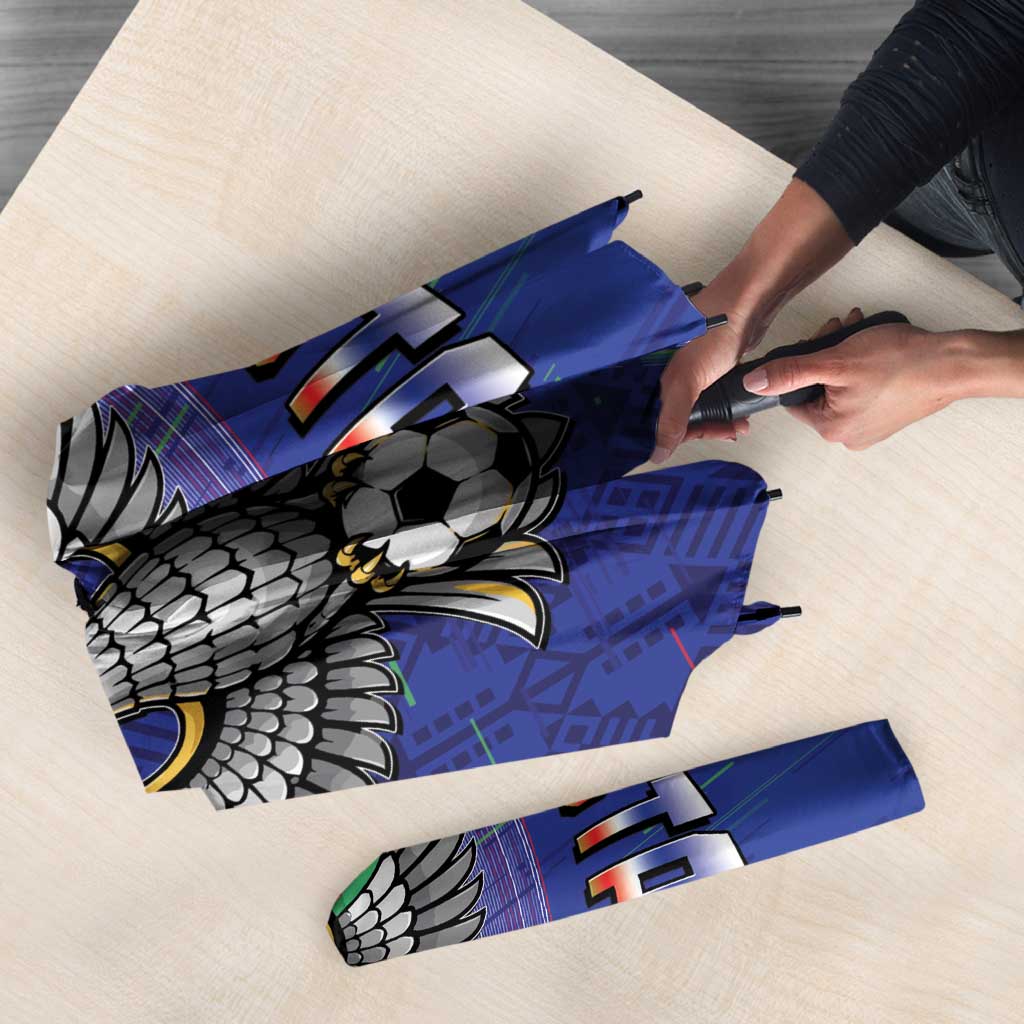 Uzbekistan Football Umbrella Modern Glitch Art Style Huma Bird