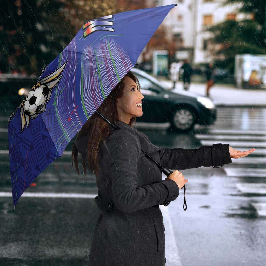 Uzbekistan Football Umbrella Modern Glitch Art Style Huma Bird