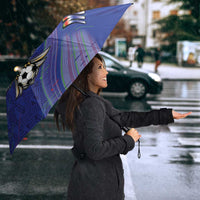 Uzbekistan Football Umbrella Modern Glitch Art Style Huma Bird