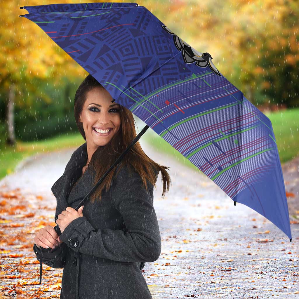 Uzbekistan Football Umbrella Modern Glitch Art Style Huma Bird