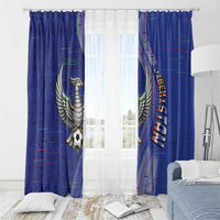 Uzbekistan Football Window Curtain Modern Glitch Art Style Huma Bird