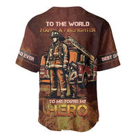 Firefighter Fathers Day Baseball Jersey Best Dad Ever