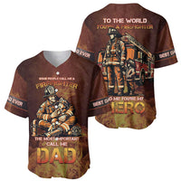 Firefighter Fathers Day Baseball Jersey Best Dad Ever