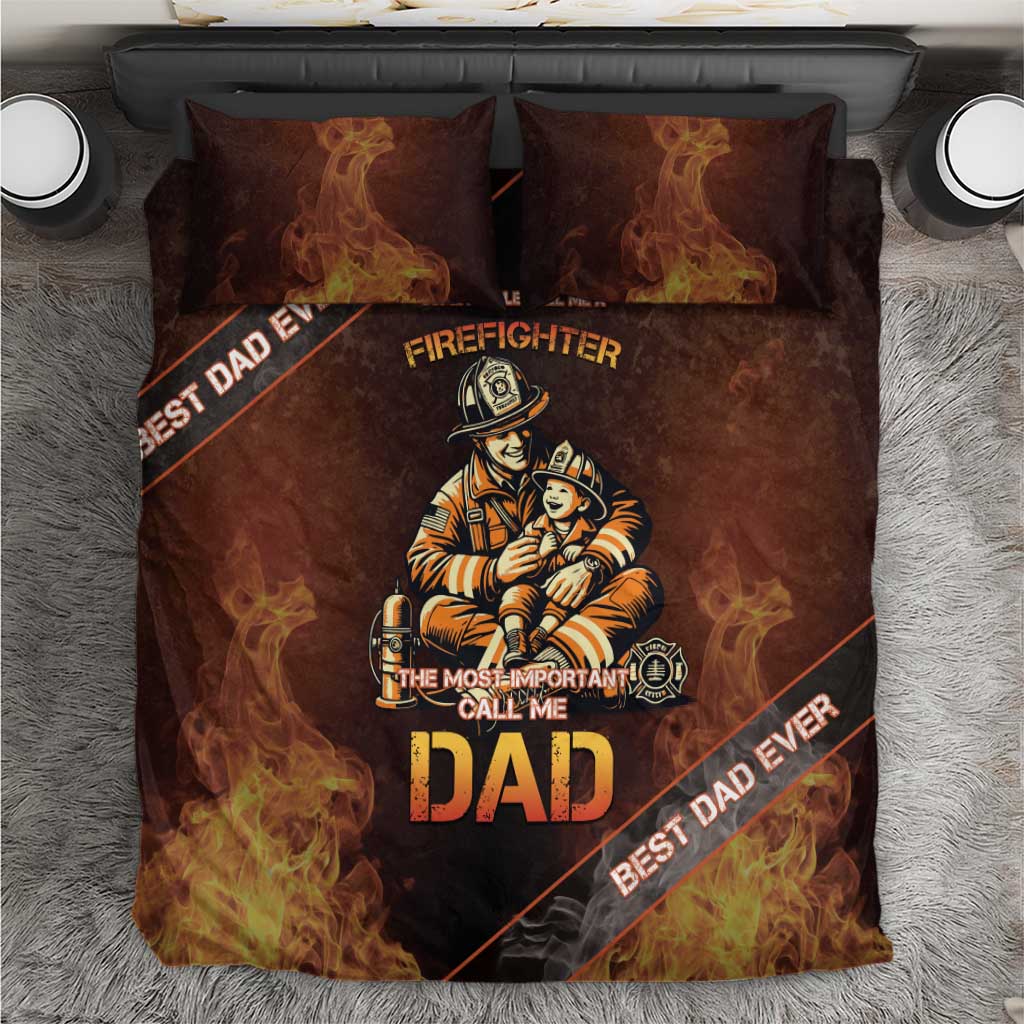 Firefighter Fathers Day Bedding Set Best Dad Ever