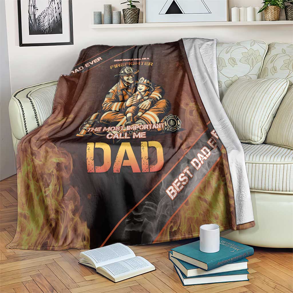 Firefighter Fathers Day Blanket Best Dad Ever