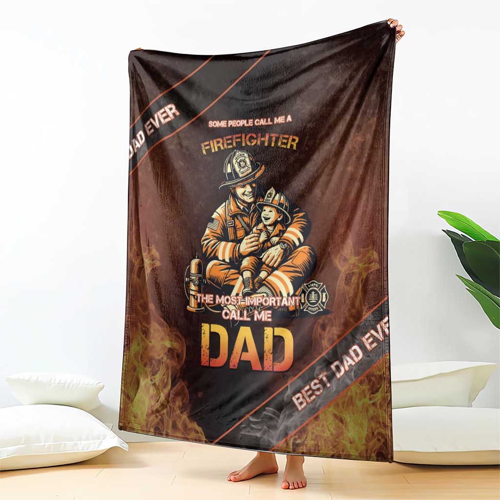 Firefighter Fathers Day Blanket Best Dad Ever