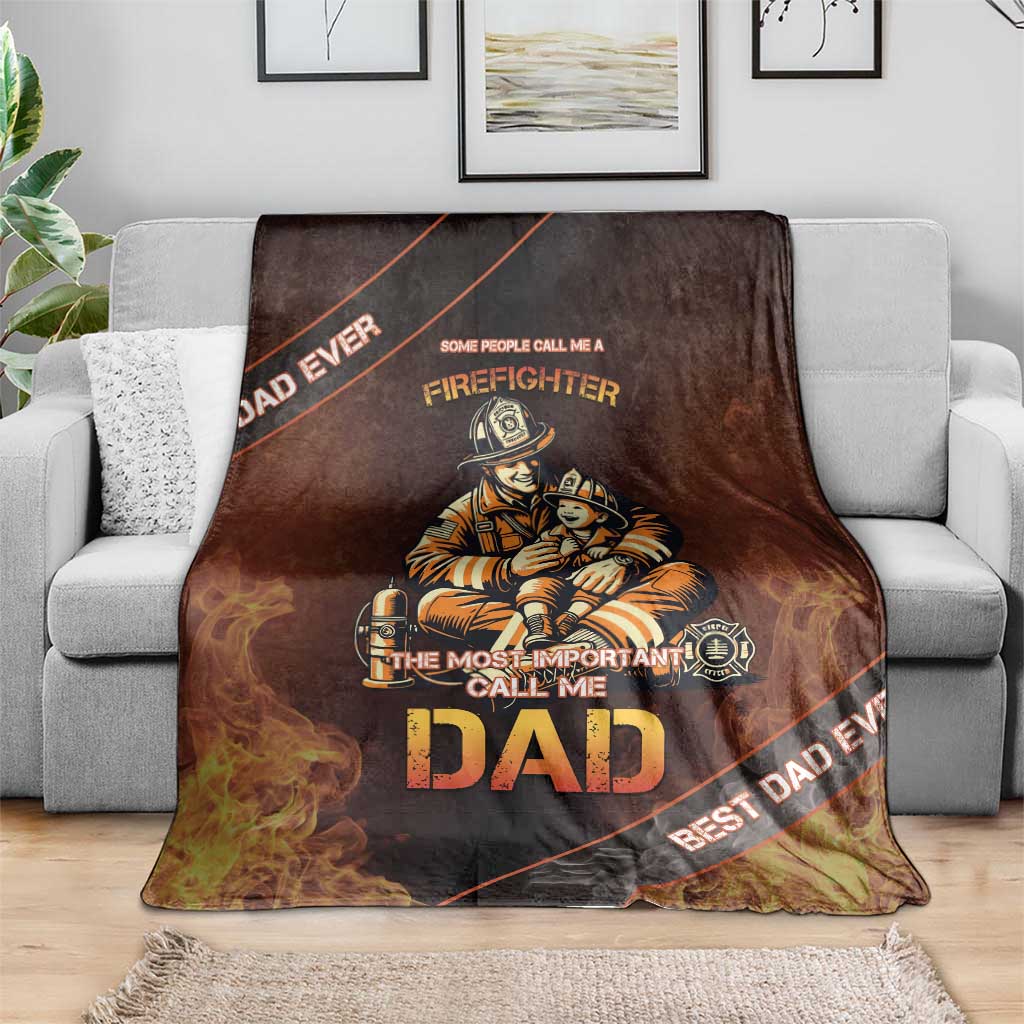 Firefighter Fathers Day Blanket Best Dad Ever