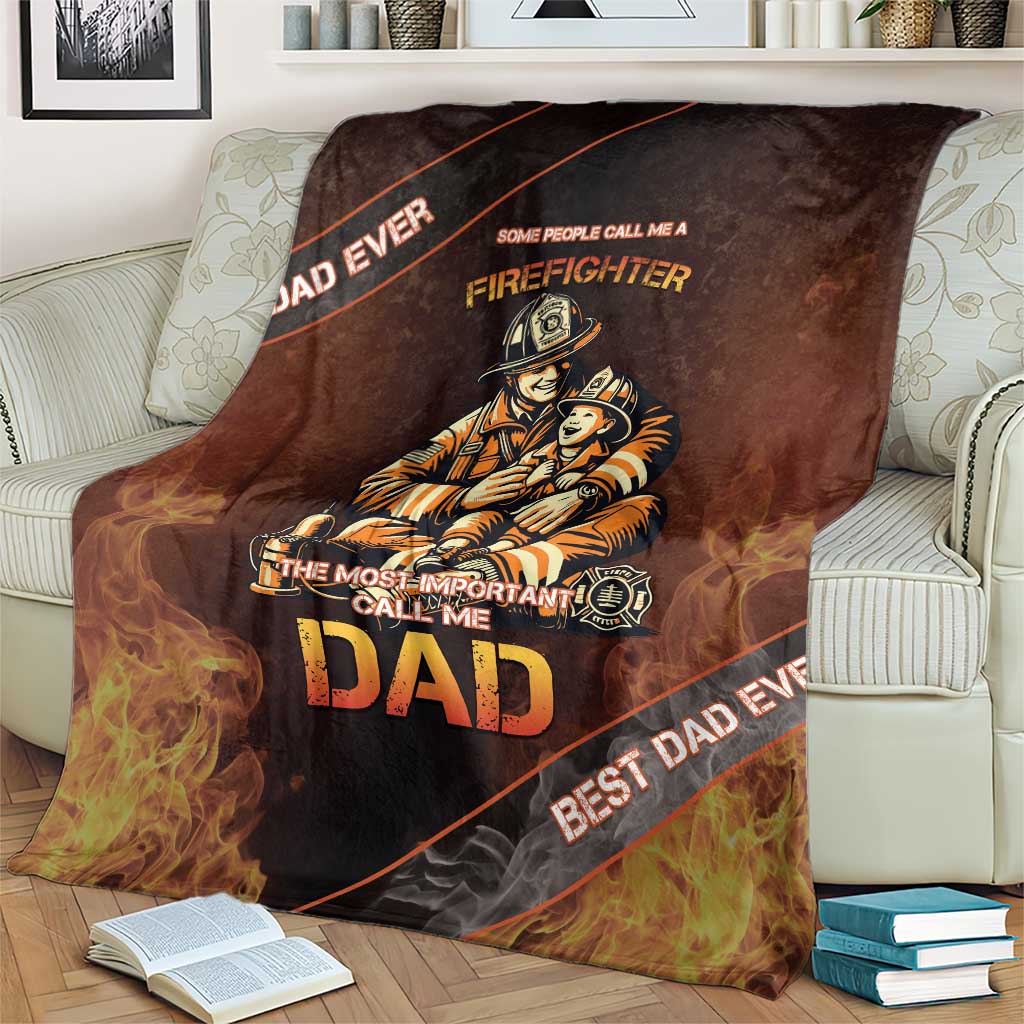 Firefighter Fathers Day Blanket Best Dad Ever