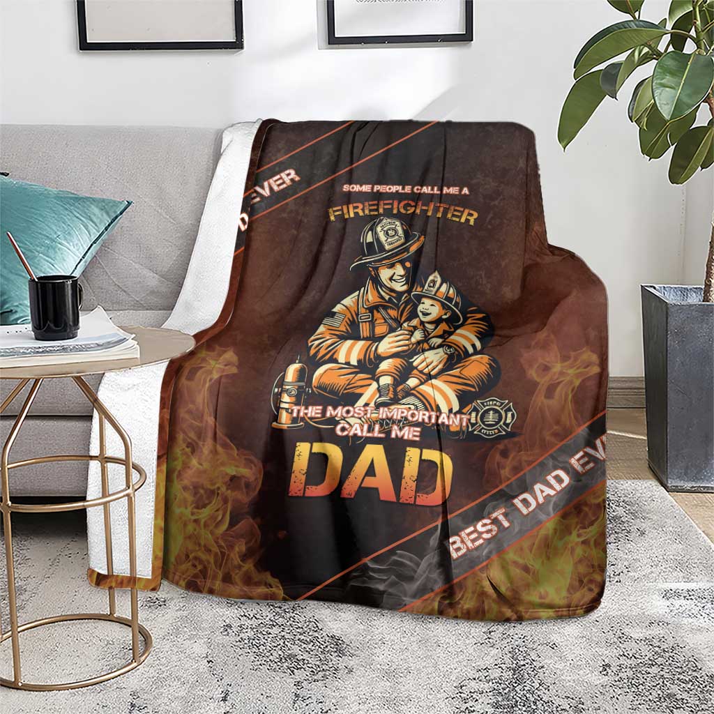 Firefighter Fathers Day Blanket Best Dad Ever