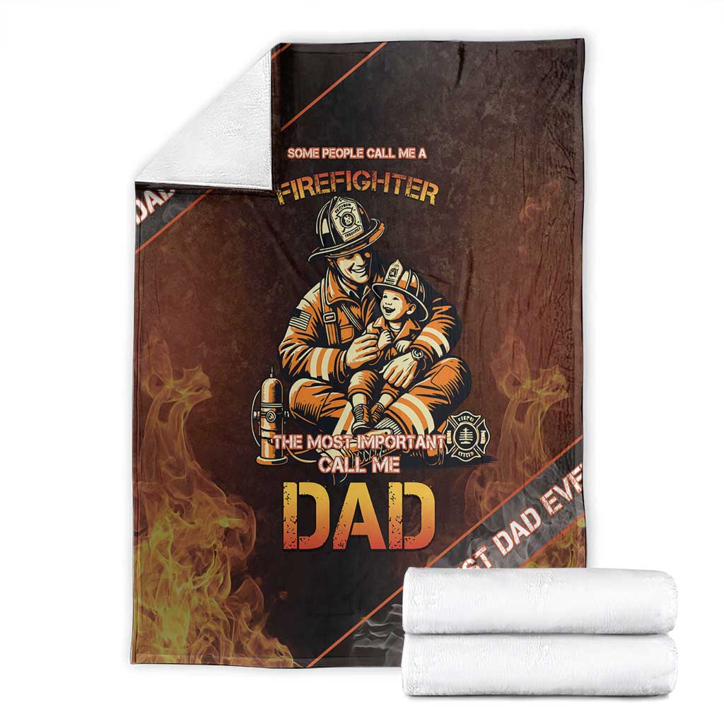 Firefighter Fathers Day Blanket Best Dad Ever