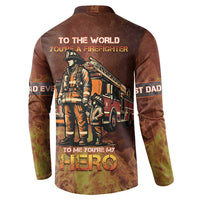 Firefighter Fathers Day Button Sweatshirt Best Dad Ever
