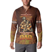 Firefighter Fathers Day Button Sweatshirt Best Dad Ever