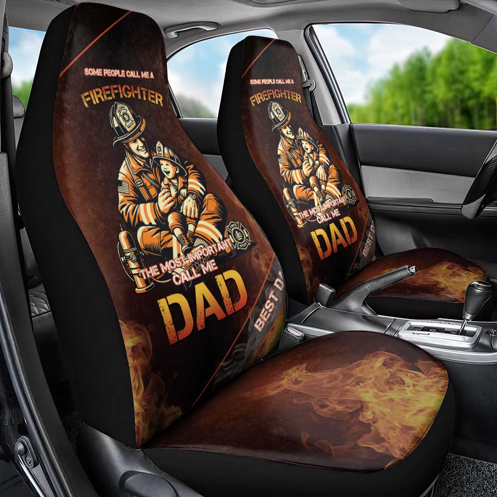 Firefighter Fathers Day Car Seat Cover Best Dad Ever
