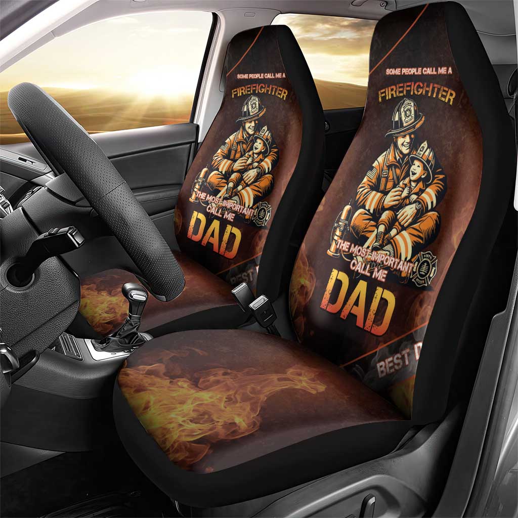 Firefighter Fathers Day Car Seat Cover Best Dad Ever