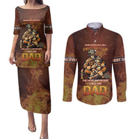 Firefighter Fathers Day Couples Matching Puletasi and Long Sleeve Button Shirt Best Dad Ever