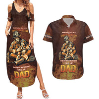 Firefighter Fathers Day Couples Matching Summer Maxi Dress and Hawaiian Shirt Best Dad Ever