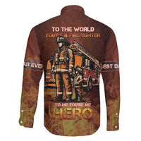 Firefighter Fathers Day Family Matching Long Sleeve Bodycon Dress and Hawaiian Shirt Best Dad Ever