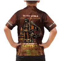 Firefighter Fathers Day Family Matching Mermaid Dress and Hawaiian Shirt Best Dad Ever