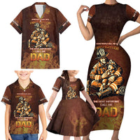 Firefighter Fathers Day Family Matching Short Sleeve Bodycon Dress and Hawaiian Shirt Best Dad Ever