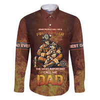 Firefighter Fathers Day Family Matching Short Sleeve Bodycon Dress and Hawaiian Shirt Best Dad Ever